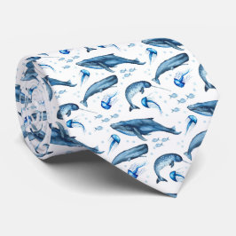 Blaue Krawatte der Aquarell-Marinetier-|