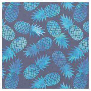 Blaue Krawatten-Ananas Stoff