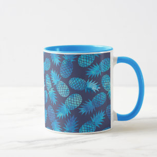 Blaue Krawatten-Ananas Tasse