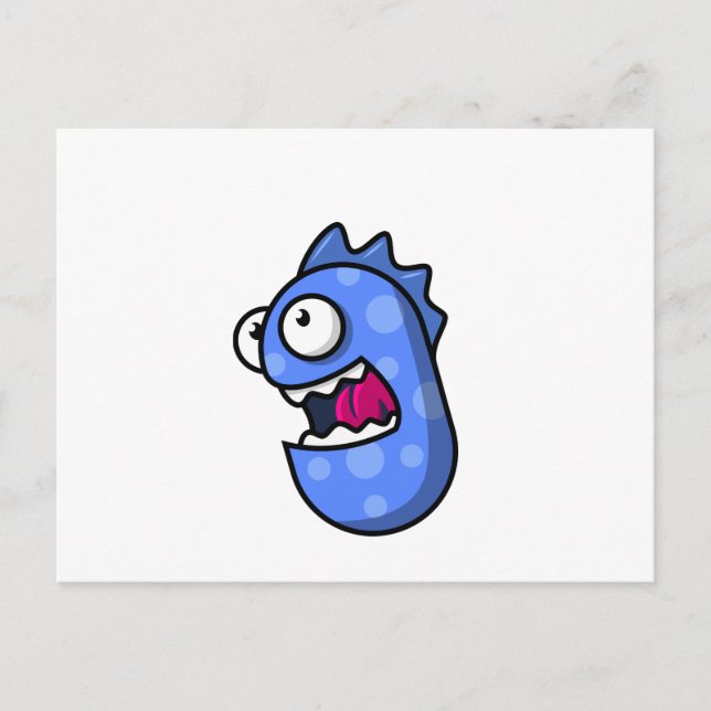 Blaue Kreatur Postkarte (Vorderseite)
