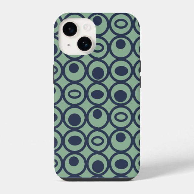 Blaue Kreise iPhone Hülle (Rückseite)
