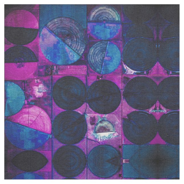 Blaue Kreise mit 369 Abstrakten Stoffen Stoff (Nahaufnahme)