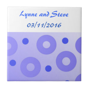 Blaue Kreise und Punkte Save the Date Fliese