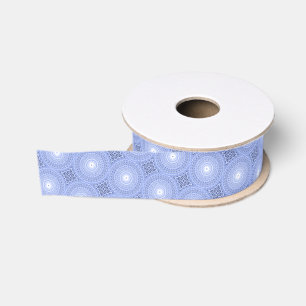 Blaue Kreise wirbeln Muster Ripsband