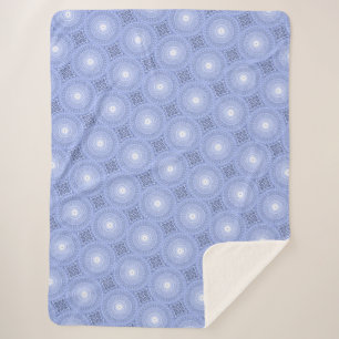 Blaue Kreise wirbeln Muster Sherpadecke