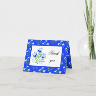 Blaue Kreuze mit weißem Rahmen Dankeskarte