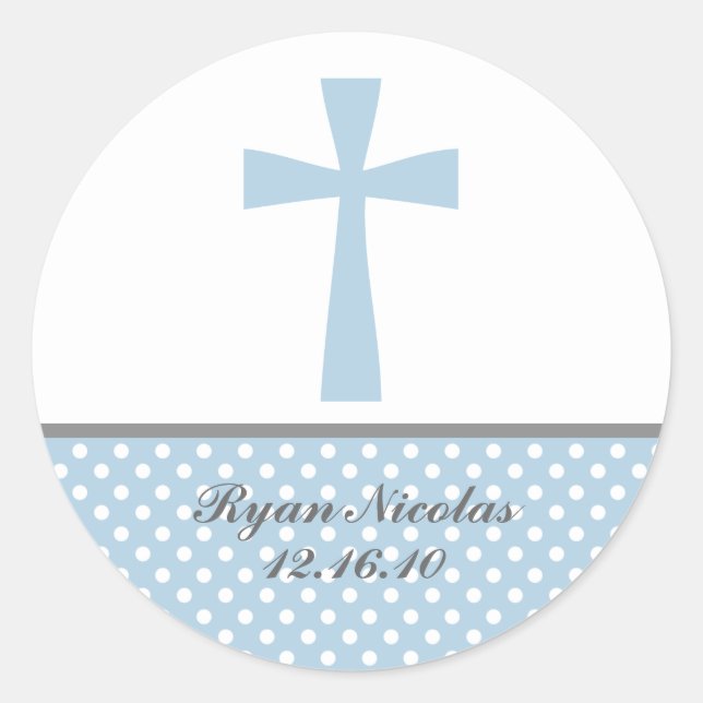 Blaue Kreuzkleber Runder Aufkleber (Vorderseite)