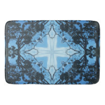Blaue Kreuzung Muster Bath Mat groß