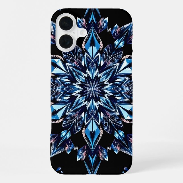 Blaue Kristallwirkung iPhone Hülle (Rückseite)