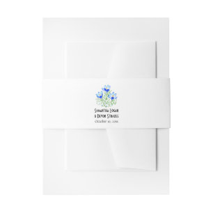 Blaue Krokus-Hochzeit Einladungsbanderole