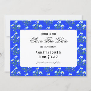Blaue Krokus-Hochzeit Save The Date