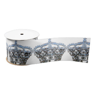 Blaue Krone Satinband