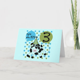 Blaue Kuh 3. Geburtstagsgeschenke Karte