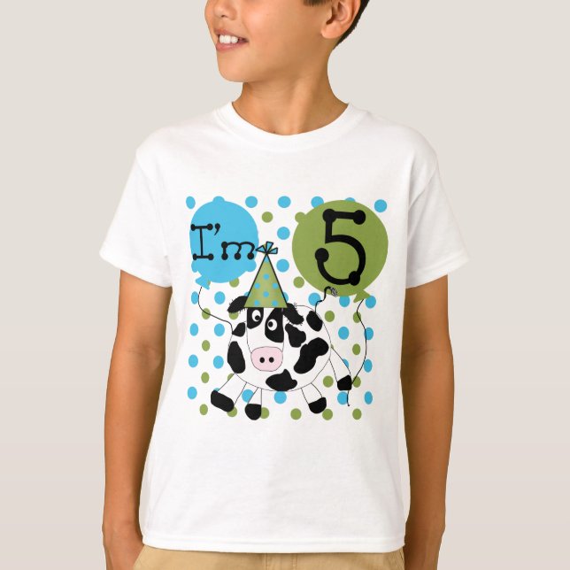 Blaue Kuh 5th Birthday Tshirts und Geschenke (Vorderseite)