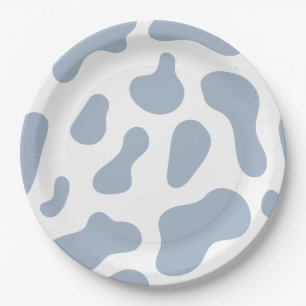 Blaue Kuh Druck Kleine Cowboy-Baby-Party Pappteller