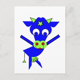 Blaue Kuh Postkarte