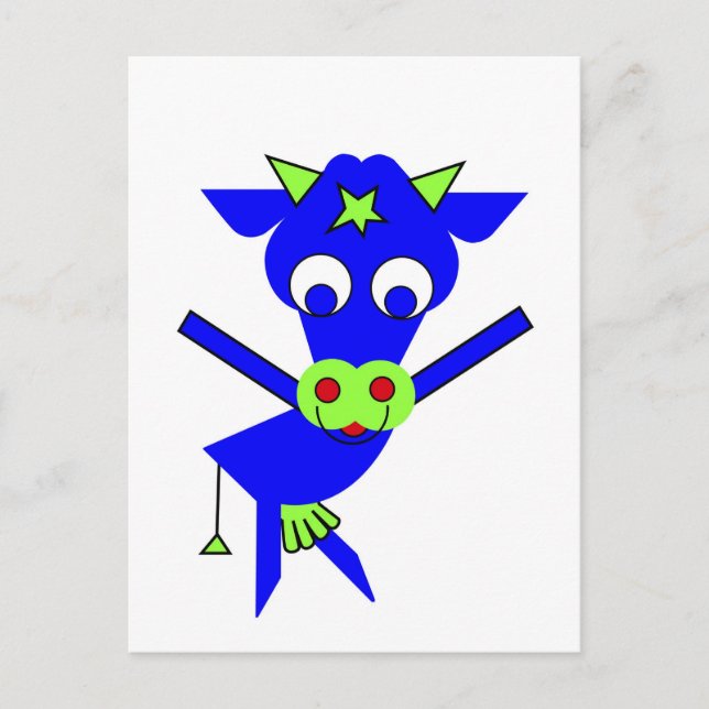 Blaue Kuh Postkarte (Vorderseite)