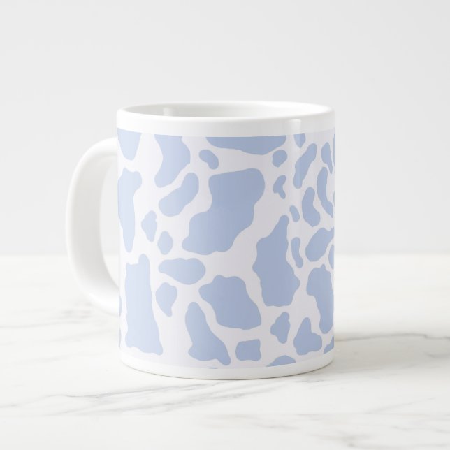 Blaue Kuh-Spots Tierdruckmuster Jumbo-Tasse (Vorderseite Links)