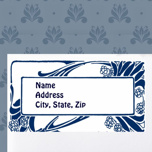 Blaue Kunst Adressaufkleber (Von Creator hochgeladen)