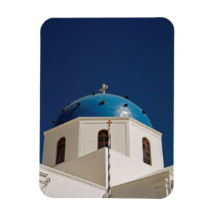 Blaue Kuppel, Santorini, Griechenland Magnet