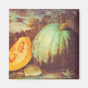 Blaue Kürbis-Erbstück-Herbstmalerei im Vintage-Sti Magnet