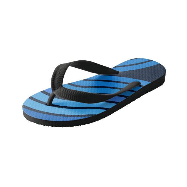 blaue Kurven Kinderbadesandalen (Schrägansicht)