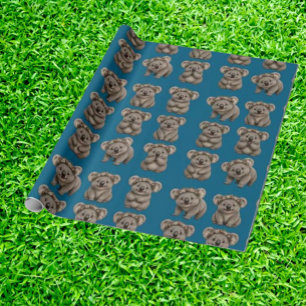 Blaue kuschel australische Koalas Geschenkpapier