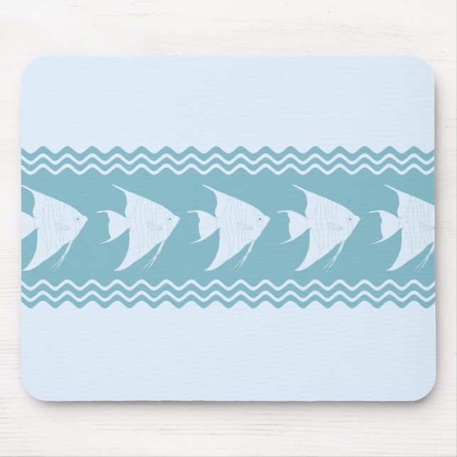 Blaue Küste Angelfish Streifen Mousepad (Vorne)