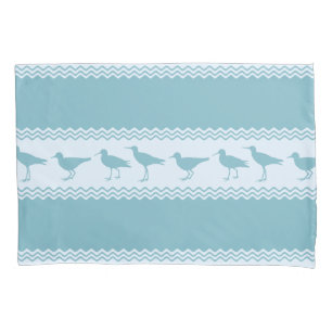 Blaue Küste Sandpiper Bird Stripes Kissenbezug