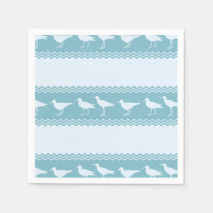 Blaue Küste Sandpiper Bird Stripes Serviette