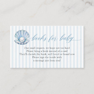 Blaue Küsten-Babyshower-Bücher für Baby Begleitkarte