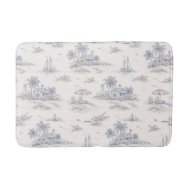 Blaue Küstenfranzösische Toile Badematte