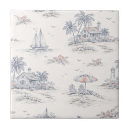 Blaue Küstenfranzösische Toile Fliese