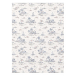 Blaue Küstenfranzösische Toile Tischdecke