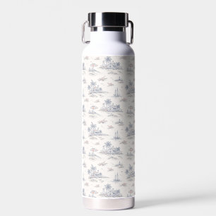Blaue Küstenfranzösische Toile-Wasserflasche Trinkflasche