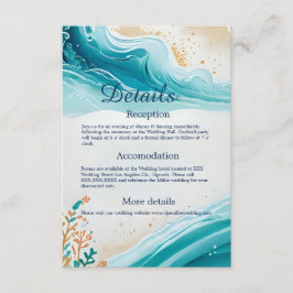 Blaue Küstenvibe Hochzeitskarte Begleitkarte