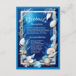 Blaue Küstenvibe Hochzeitskarte Begleitkarte