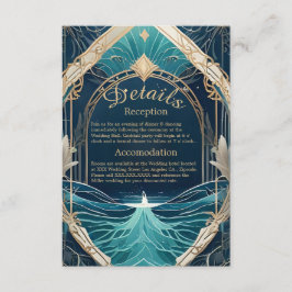 Blaue Küstenvibe Hochzeitskarte Begleitkarte