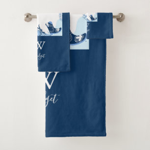 Blaue Küstenwache Badhandtuch Set