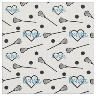 Blaue Lacrosse Sticks und Herzmuster Stoff
