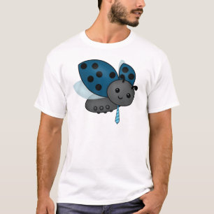 Blaue Ladybug in einer Necktie T-Shirt