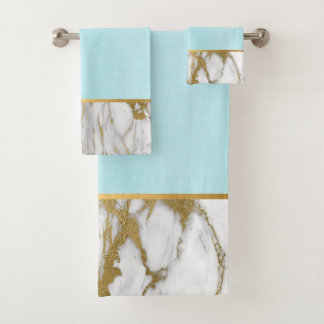 BLAUE LAGOON MARBLE GOLD BADEZIMMER TOWEL SET