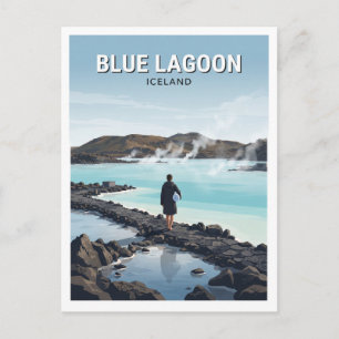 Blaue Lagune Grindavík Island Reise Souvenir Postkarte