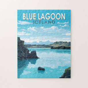 Blaue Lagune Island Reise Kunst Vintage Puzzle