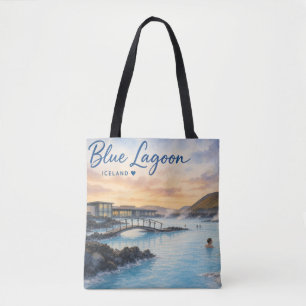 Blaue Lagune Island Thermalbad Aquarell