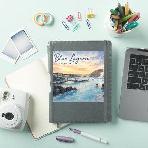 Blaue Lagune Island Thermalbad Aquarell Aufkleber