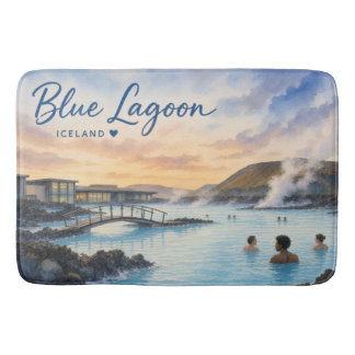 Blaue Lagune Island Thermalbad Aquarell Badematte