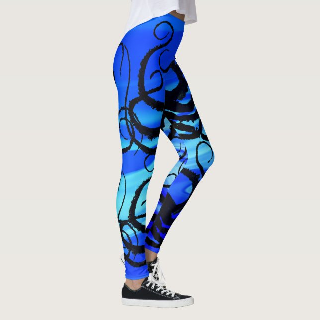 Blaue Lagune-Krake - Leggings (Rechts)