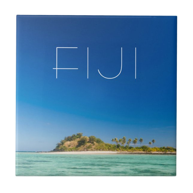 Blaue Lagune-Seelandschaft, Fidschi Fliese (Vorderseite)