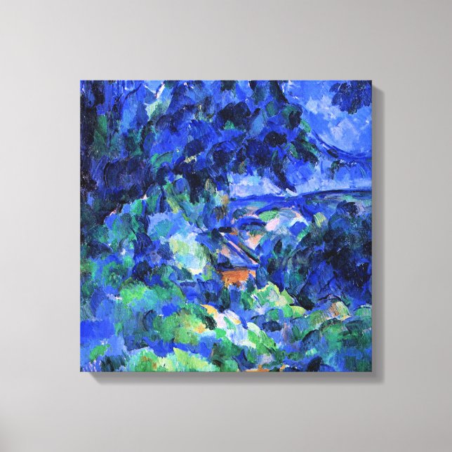 Blaue Landschaft von Paul Cezanne Leinwanddruck (Vorderseite)